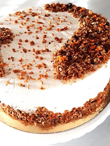 Carrot cake side view
